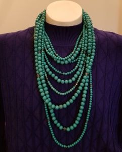 9-Strand Turquoise Bead Statement Necklace